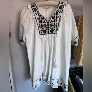 Chelsea & Violet Ivory Dress with Black Detailing